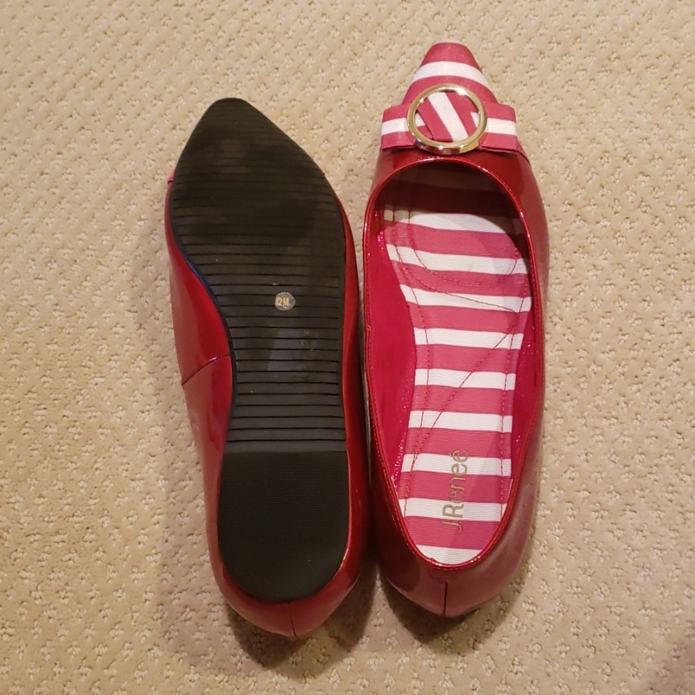 Red Patent flat